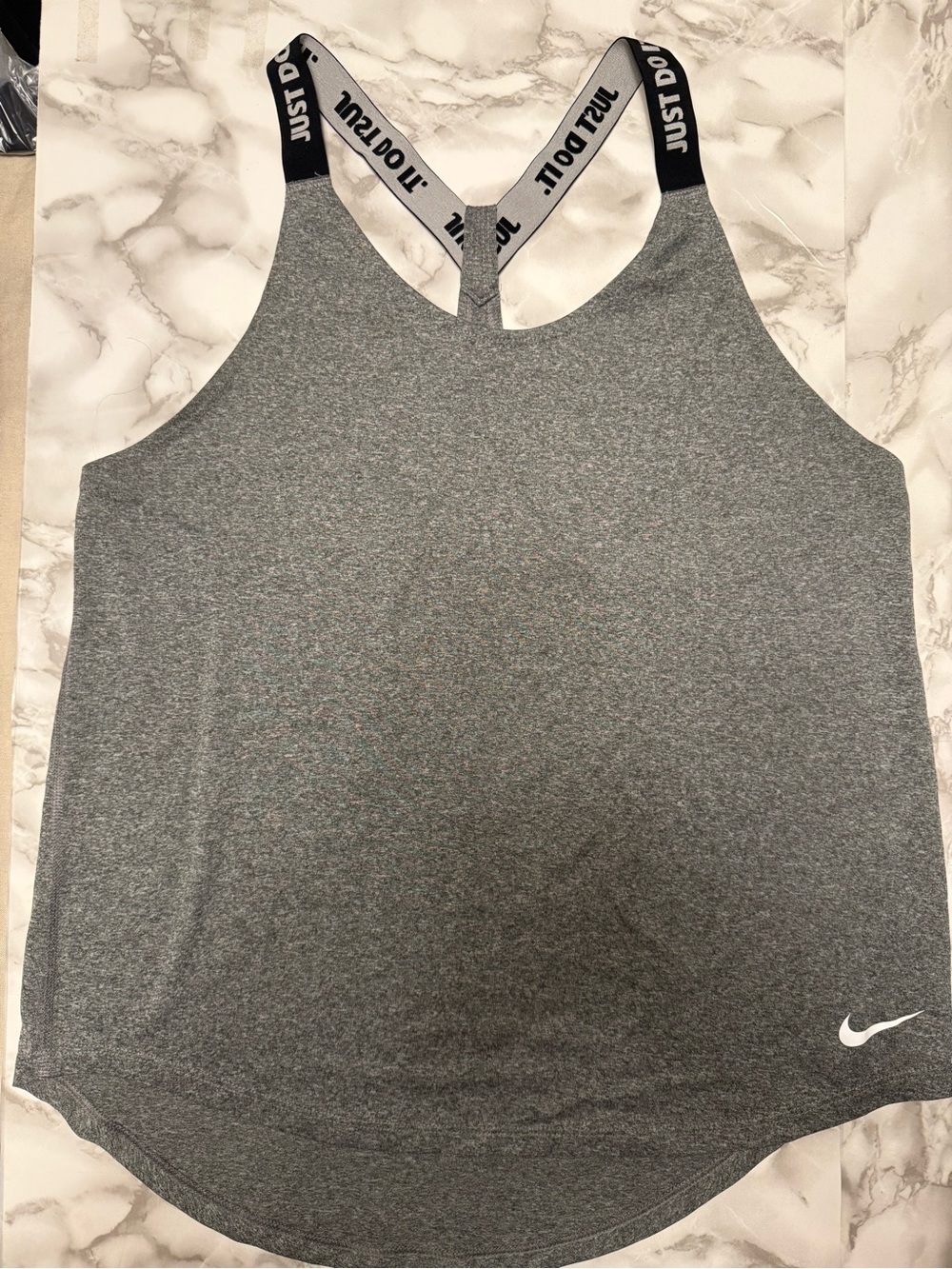 Nike Dri-Fit Grey Tank with Branded Black & White Straps